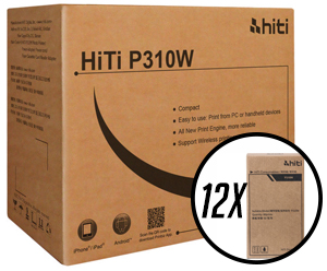 HiTi P310W 4x6" Media Case with 12 print packs) - 720 total prints 87.1401.15XT